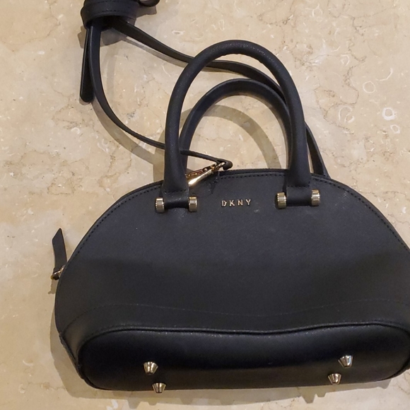 Dkny Bags Dkny Black Leather Satchel Small Bag Poshmark